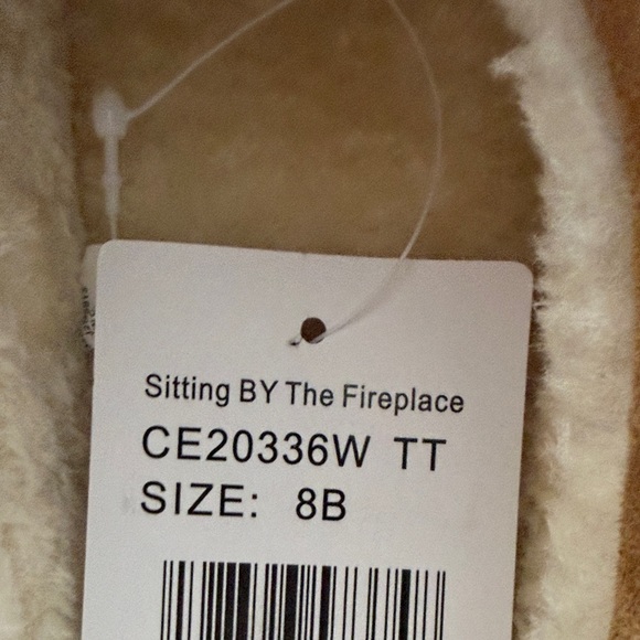 Lands' End Tan Suede Slippers with Patterned Trim - Picture 4 of 9